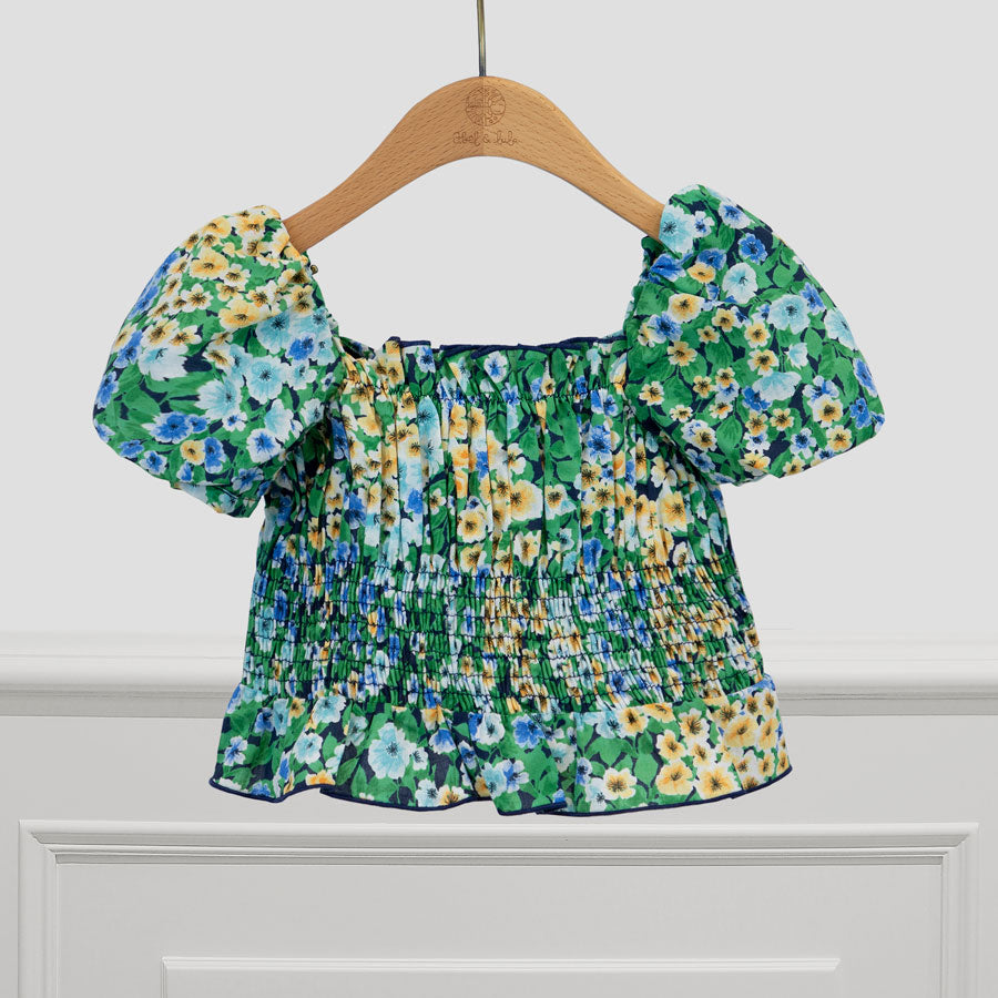 Gathered Floral Blouse