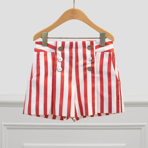 Red & White Striped Shorts