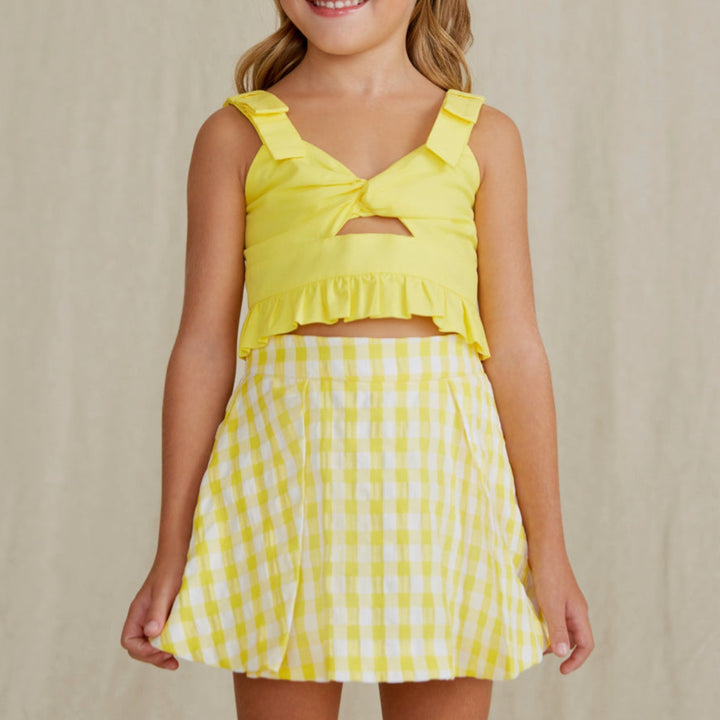 Yellow Checkered Skort