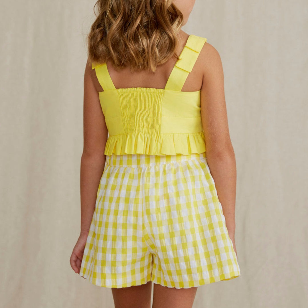 Yellow Checkered Skort
