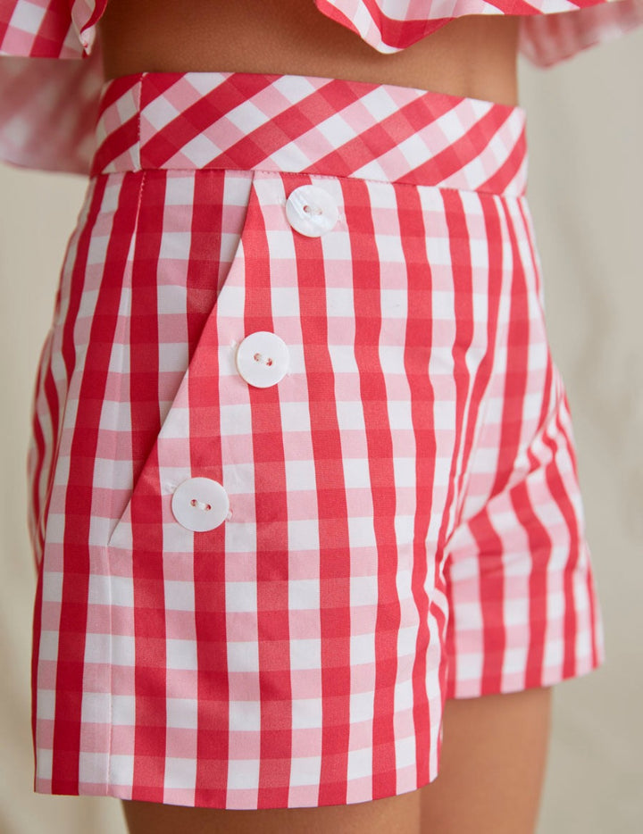 Fuchsia Gingham Shorts