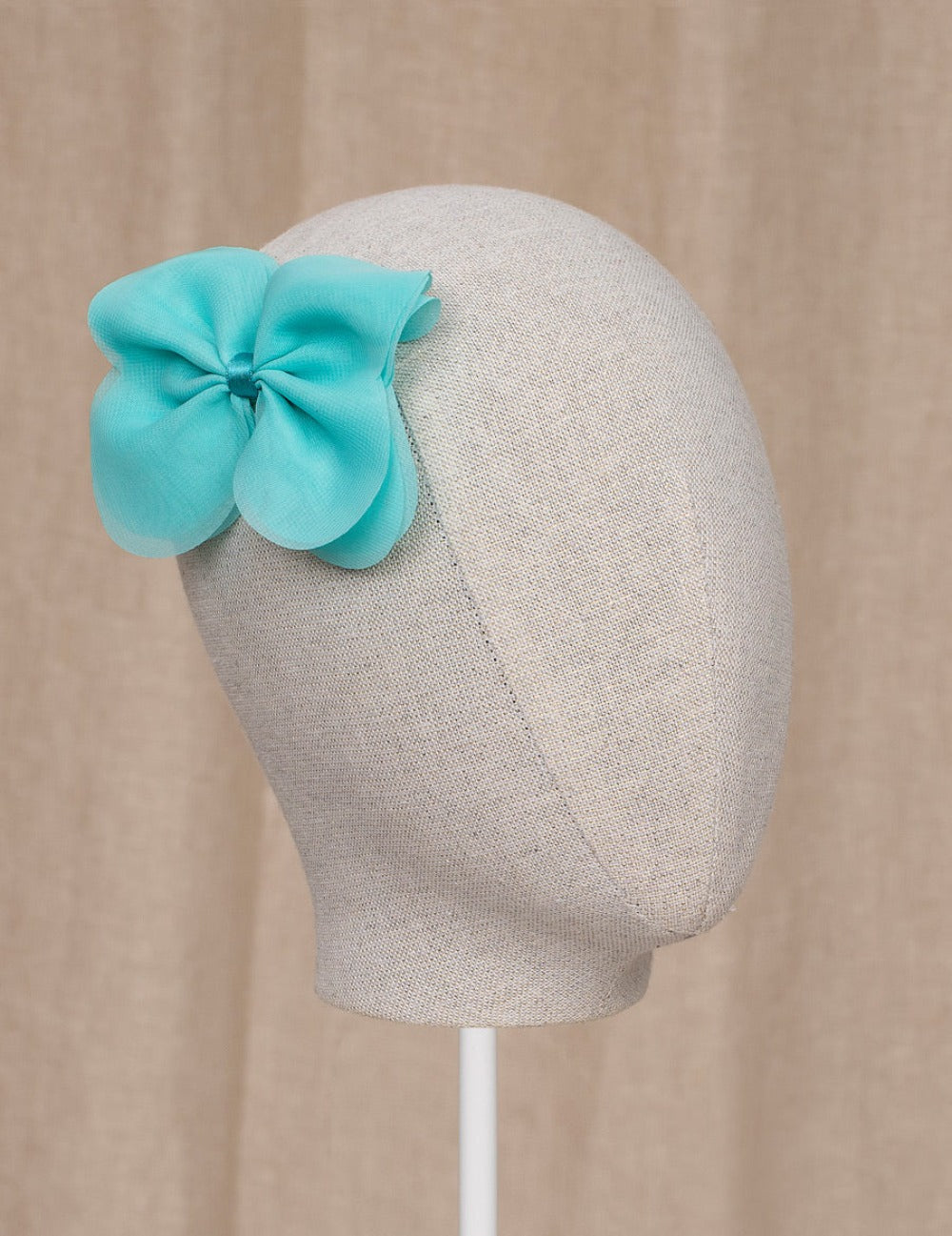 Turquoise Chiffon Bow Clip