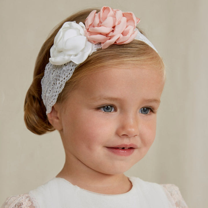 Cream Lace Floral Headband