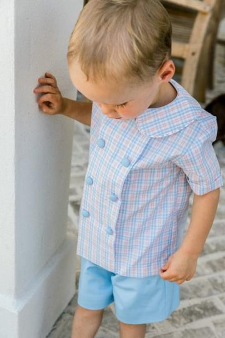 Augusta Plaid Sky Dressy Short Set
