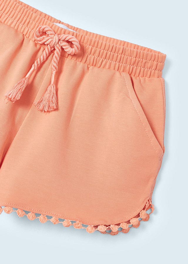 Peach Cotton Jersey Shorts