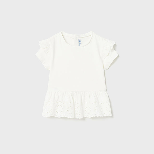 White Eyelet Embroidery T-shirt