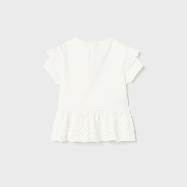 White Eyelet Embroidery T-shirt