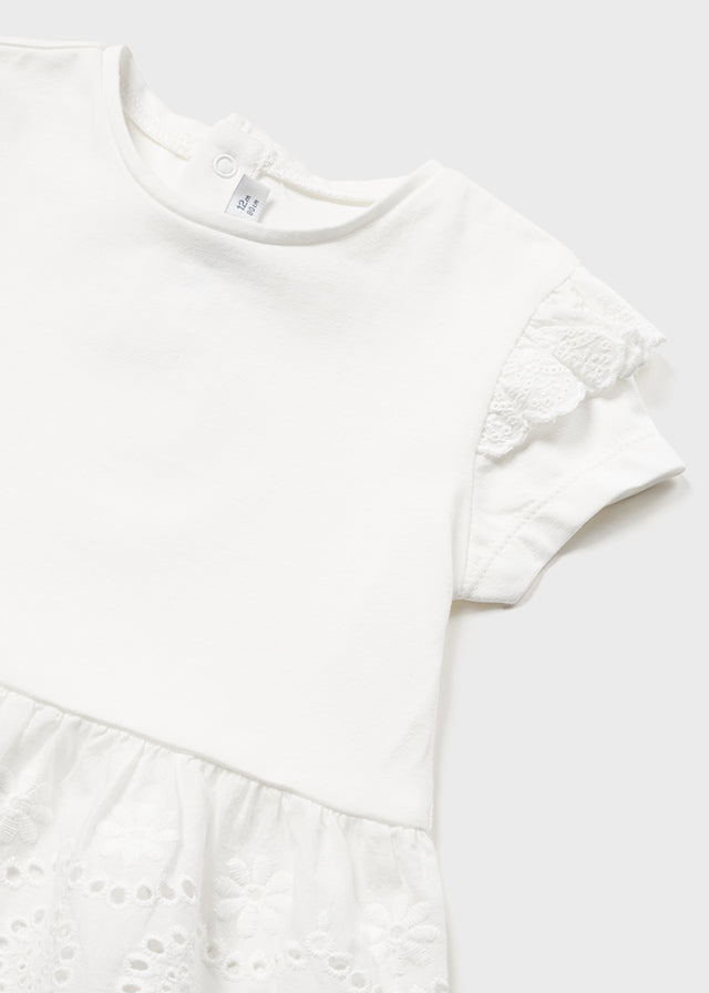 White Eyelet Embroidery T-shirt