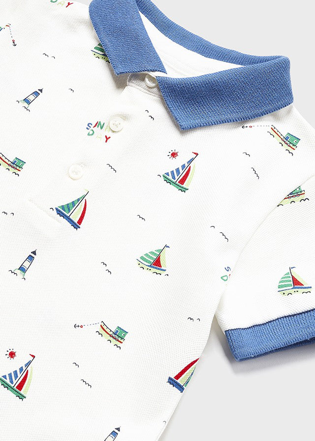 Boat Print Polo Shirt