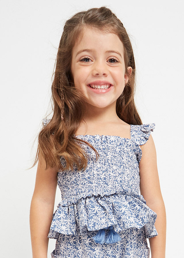 Porcelain Smocked Tank Blouse