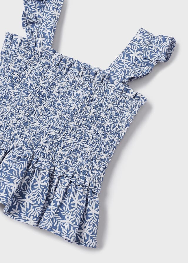 Porcelain Smocked Tank Blouse
