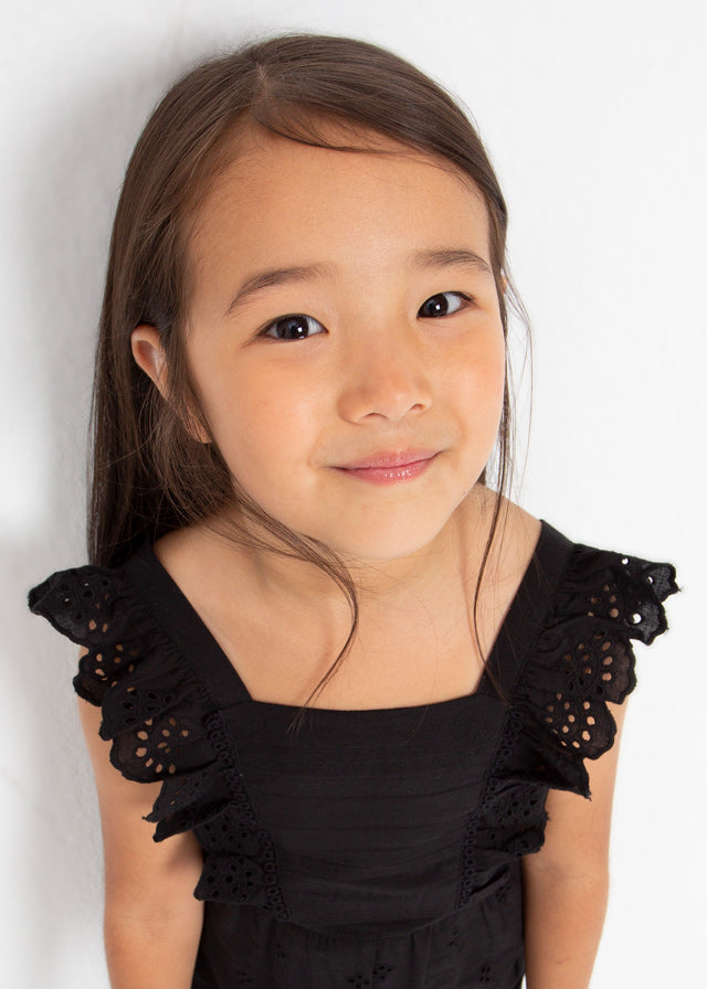 Black Eyelet Cotton Jumpsuit