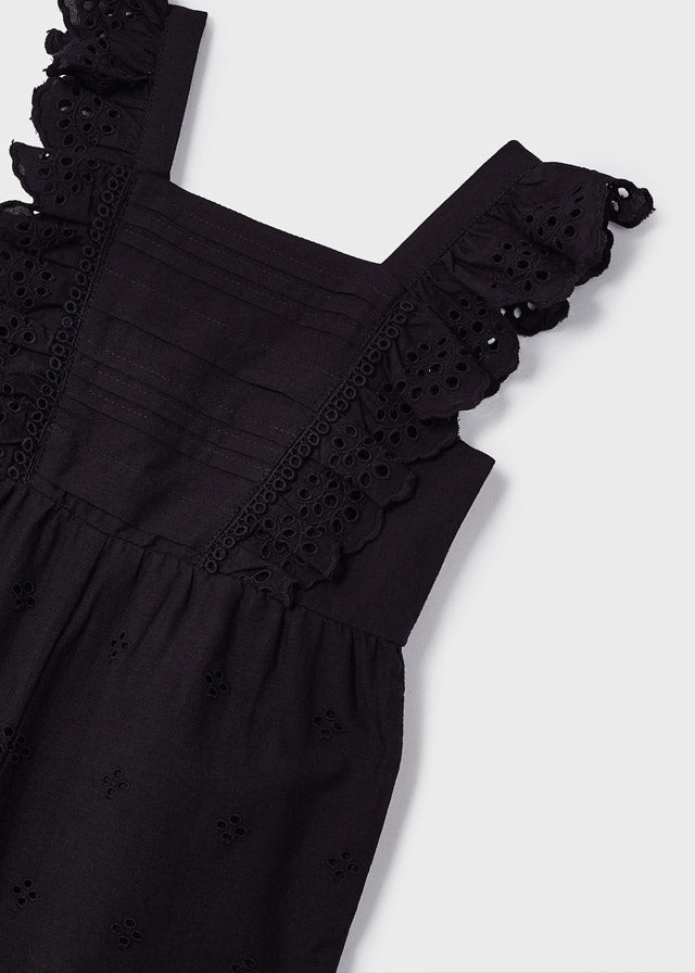 Black Eyelet Cotton Jumpsuit