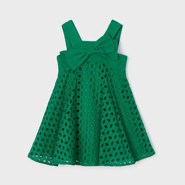 Emerald Eyelet Cotton Dress