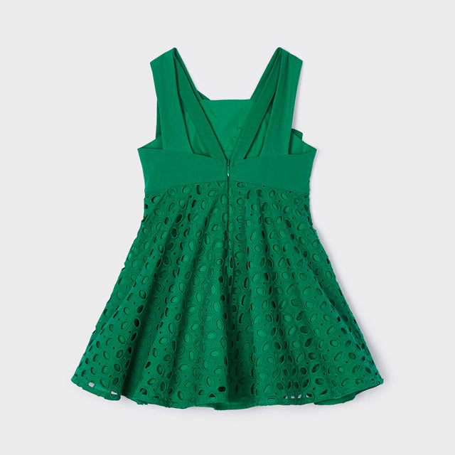 Emerald Eyelet Cotton Dress