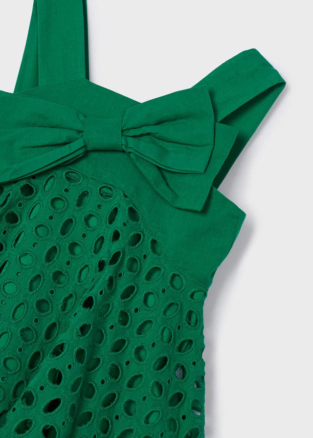 Emerald Eyelet Cotton Dress
