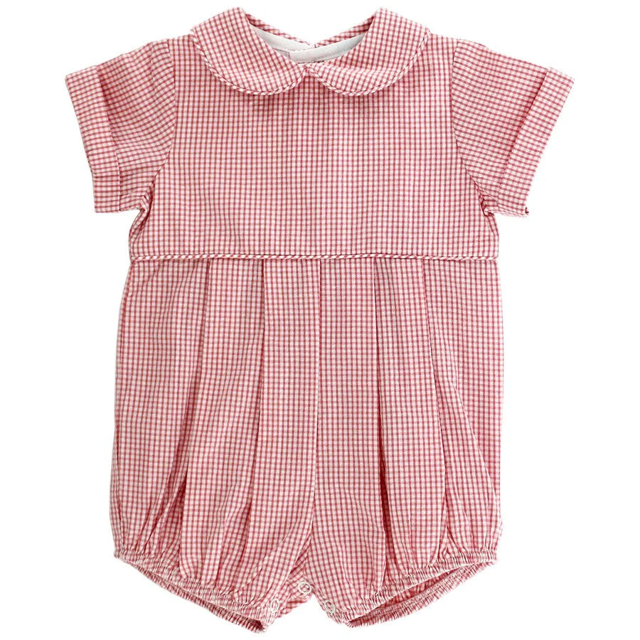 Petite Garden/Coral Check Seersucker Bubble Short