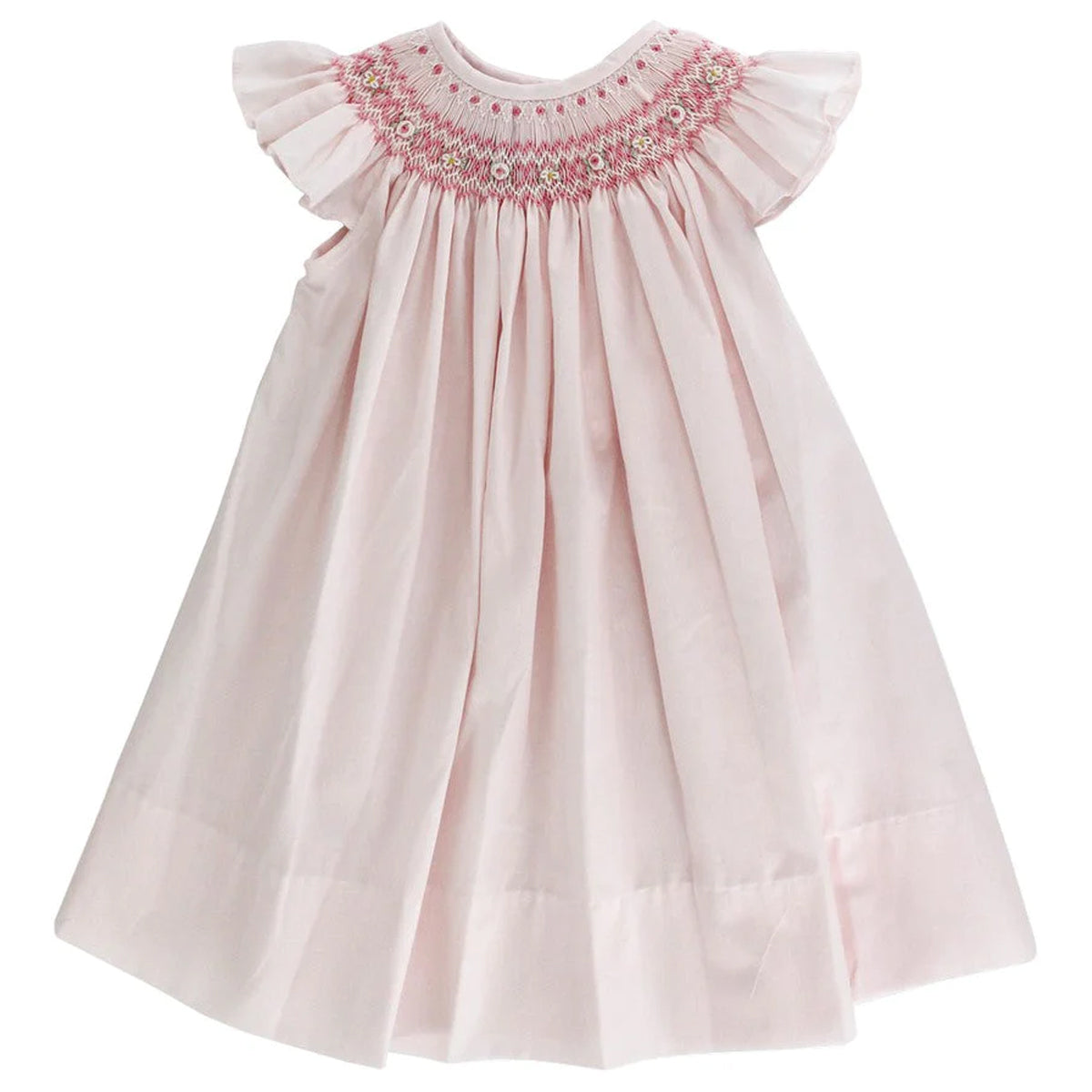 Pale Pink w/ White Flowers Bishop Dress