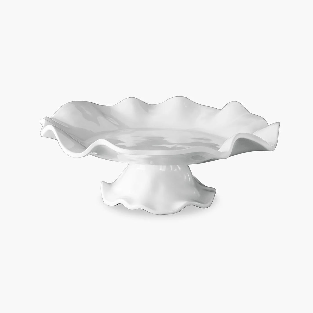 Vida Havana Pedestal Large White Cake Plate