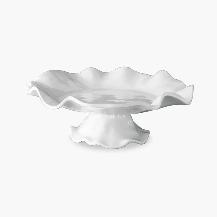 Vida Havana Pedestal Large White Cake Plate