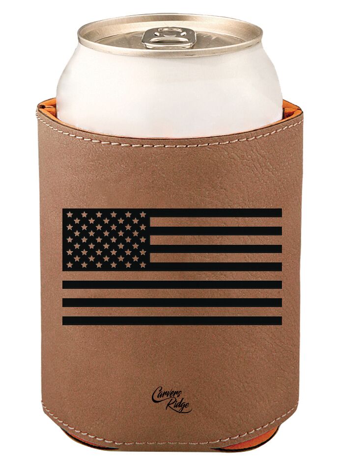 Carvers Ridge - Leather Beverage Holder - American Flag