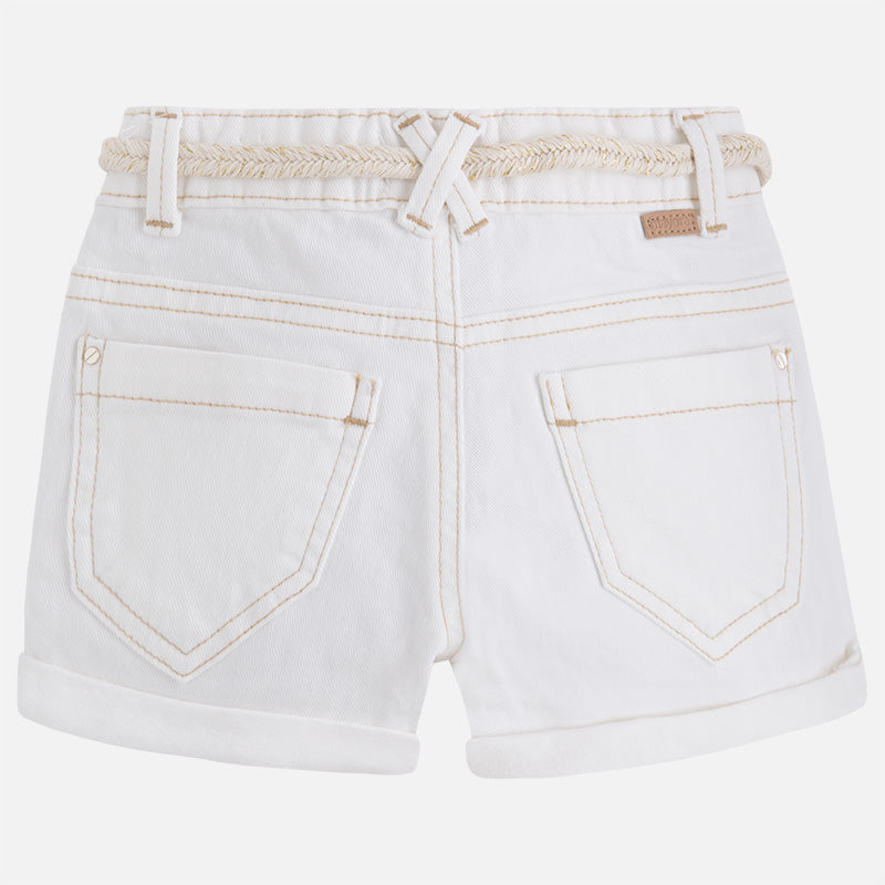 White Shorts with Belt