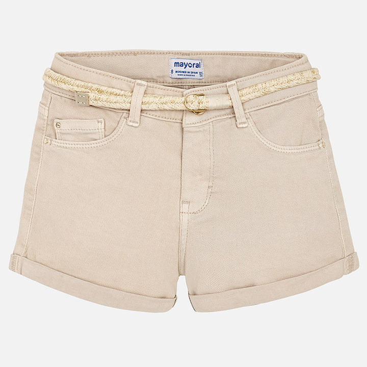 Beige Shorts with Belt