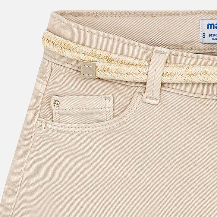 Beige Shorts with Belt