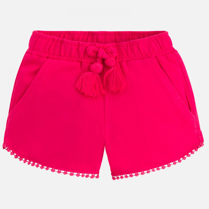 Magenta Tassel Knit Shorts