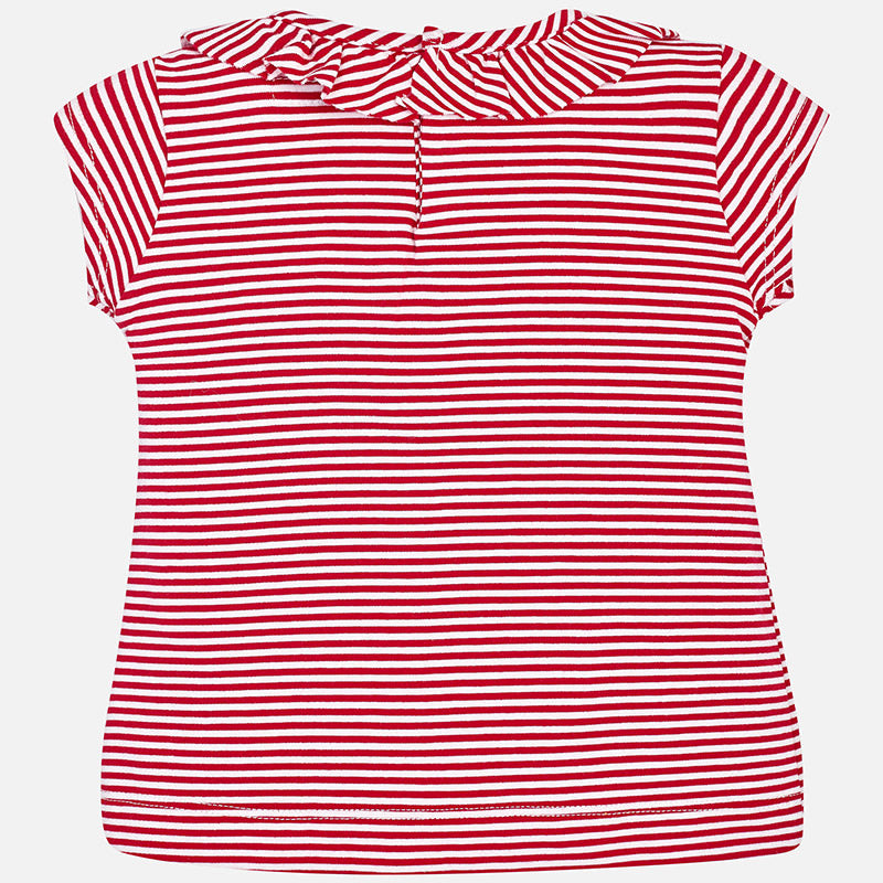 Red & White Stripe Ruffle T-Shirt
