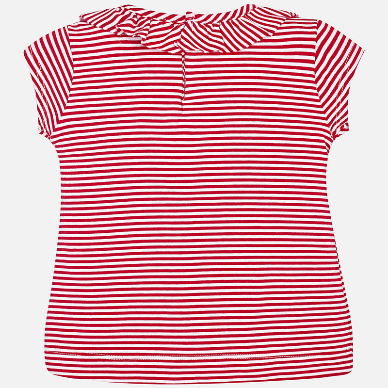 Red & White Stripe Ruffle T-Shirt