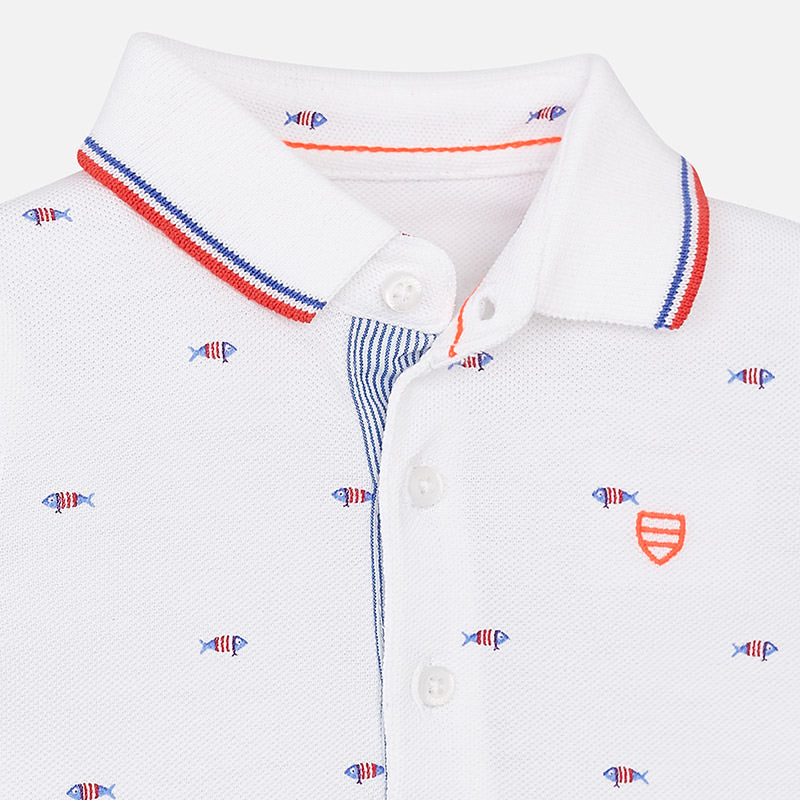 Fish Print Polo Shirt