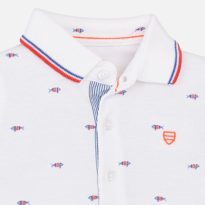 Fish Print Polo Shirt
