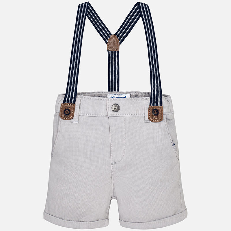 Grey Limestone Shorts with Suspenders