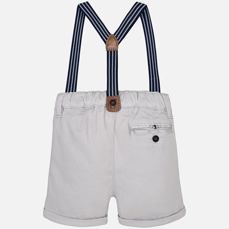 Grey Limestone Shorts with Suspenders