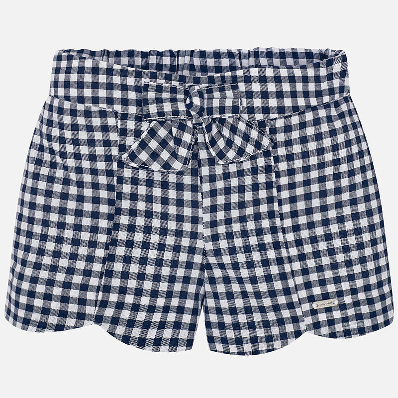 Navy Gingham Scallop Shorts