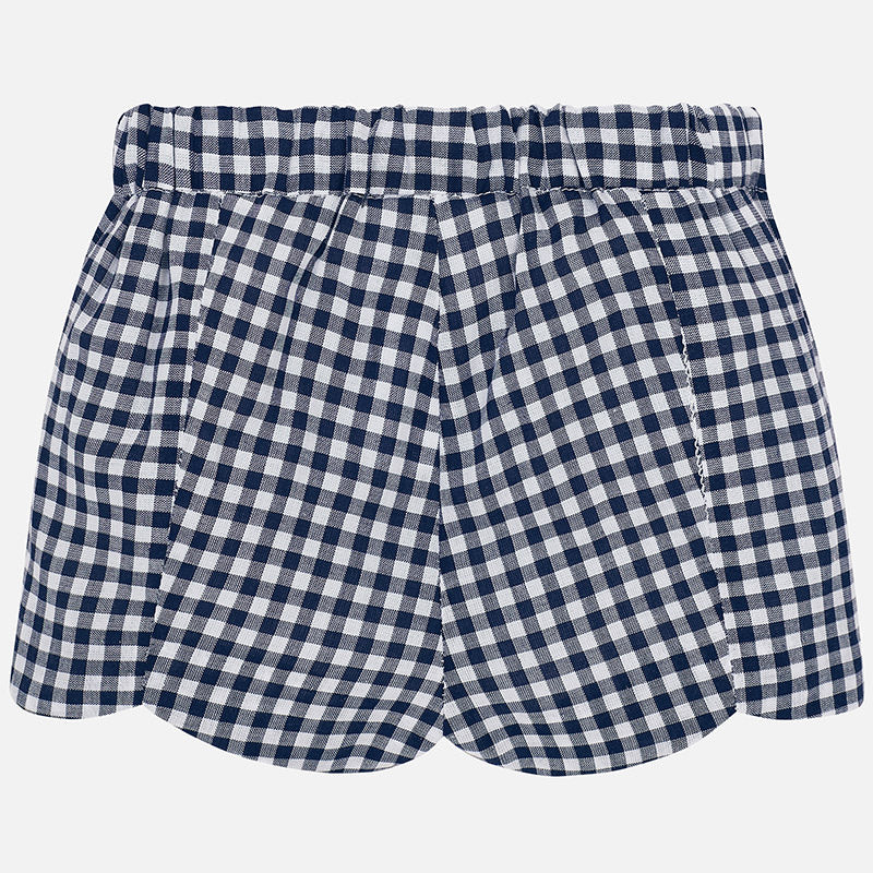 Navy Gingham Scallop Shorts