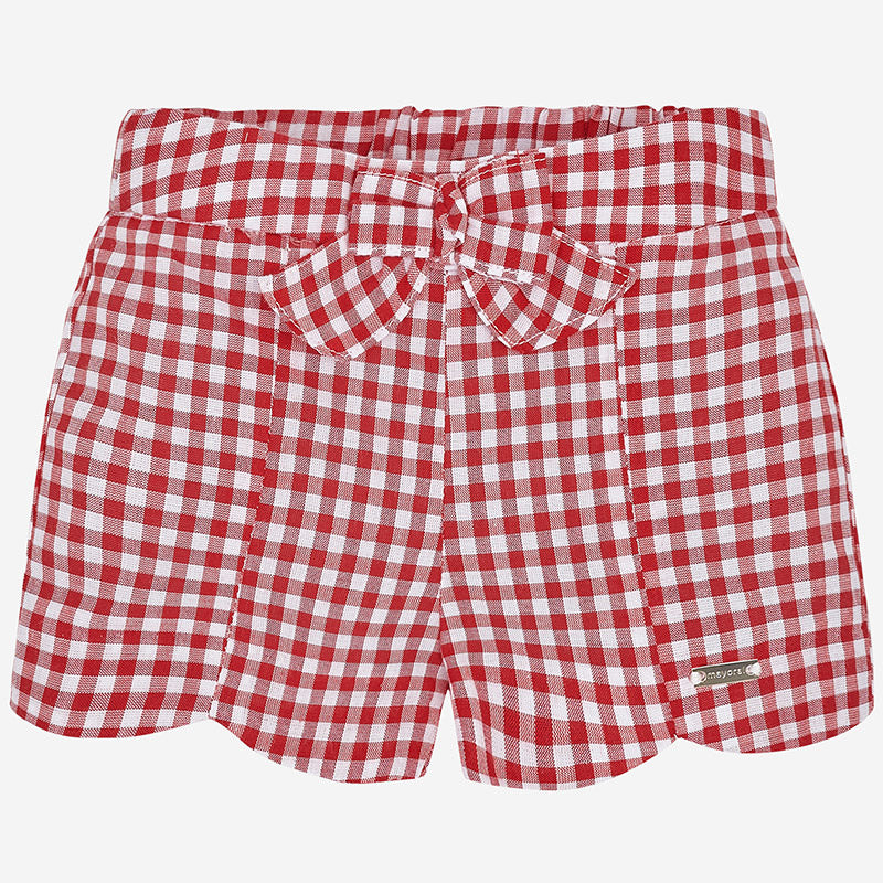 Red Gingham Scallop Shorts