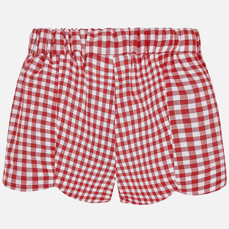 Red Gingham Scallop Shorts