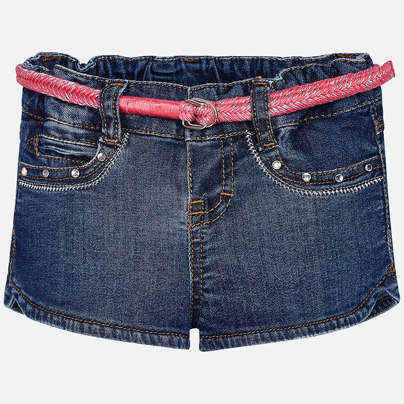 Rhinestone Dark Denim Shorts & Belt