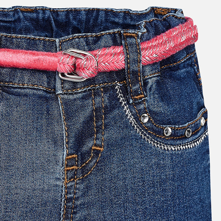 Rhinestone Dark Denim Shorts & Belt