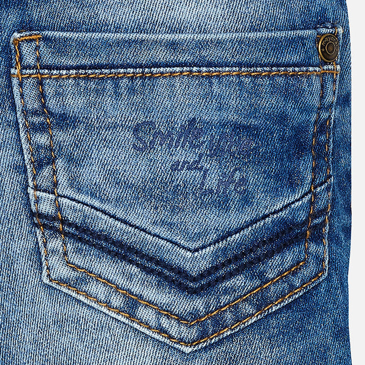 Unisex Distressed Jeans with Suspenders