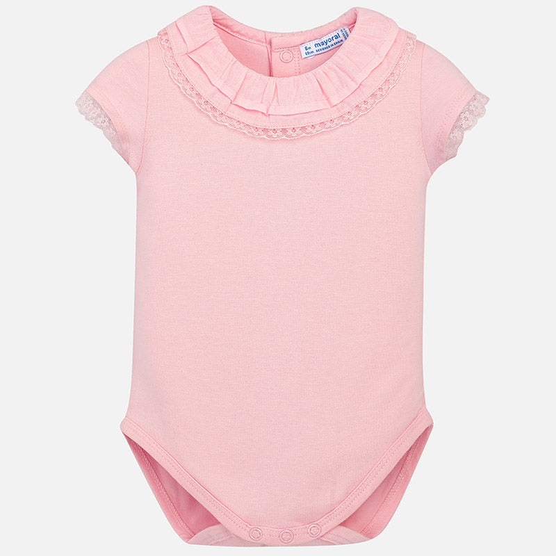 Pink Ruffle & Lace Onesie
