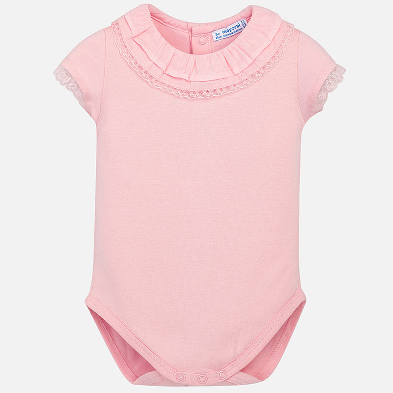 Pink Ruffle & Lace Onesie