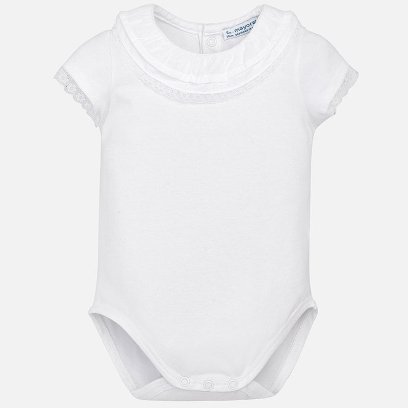White Ruffle & Lace Onesie
