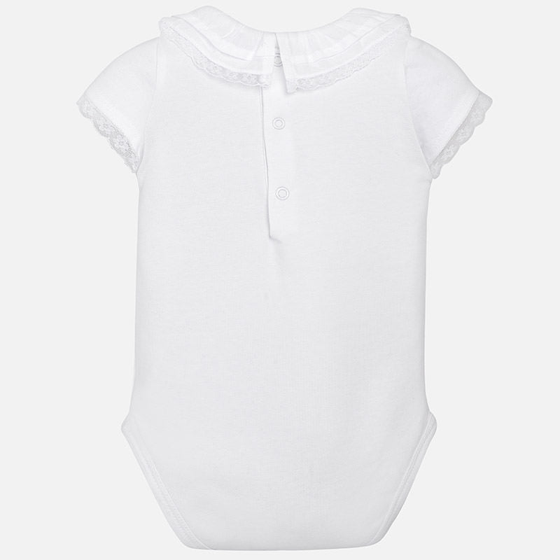 White Ruffle & Lace Onesie