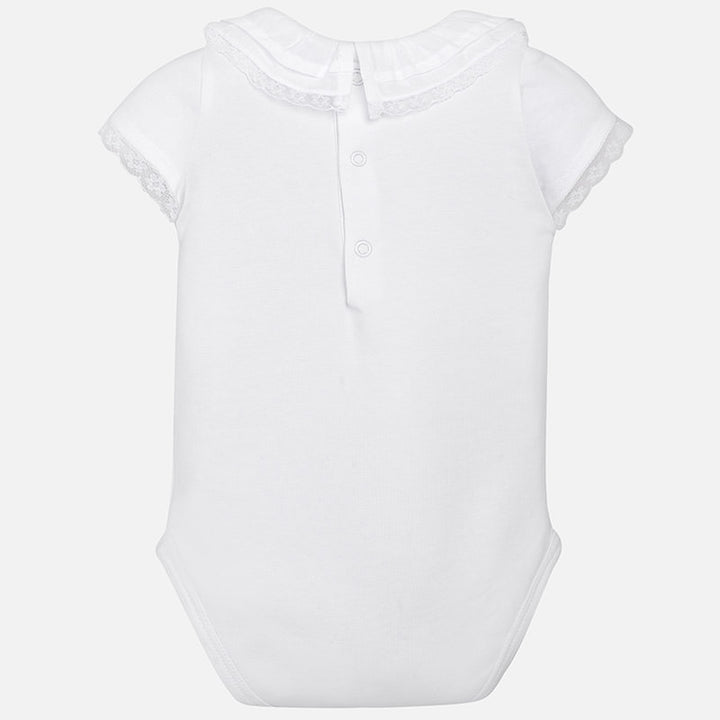 White Ruffle & Lace Onesie