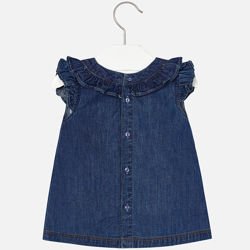Floral Embroidered Denim Dress