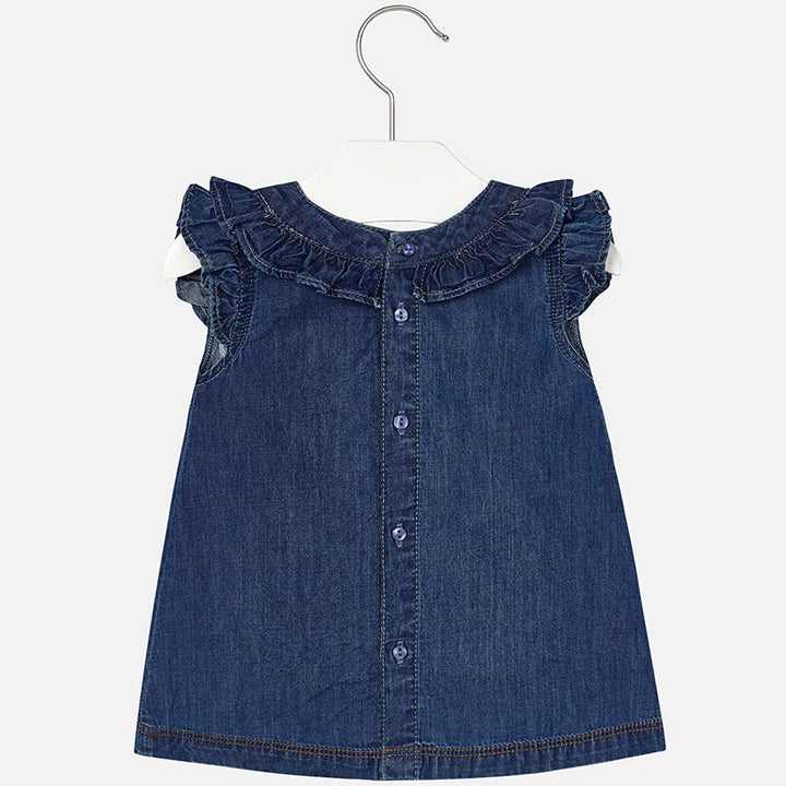 Floral Embroidered Denim Dress