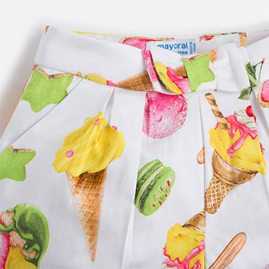 Ice-Cream Print Cotton Shorts